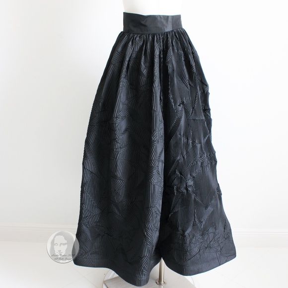 Formal Skirt by Sully Bonnelly Avante Garde Pleated Floor Length Evening Size 8 - Picture 4 of 10
